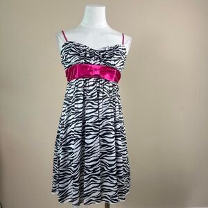 Ruby Rox Y2K Scene Zebra Print Dress